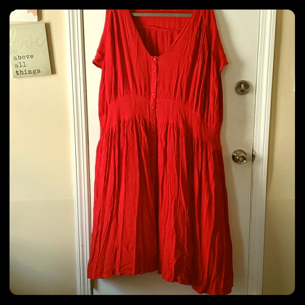 Asos curve red crepe fabric dress